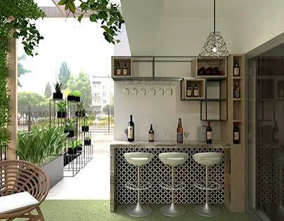 Party terrace and bar counter project detail 4